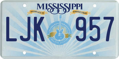 MS license plate LJK957