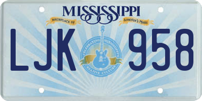 MS license plate LJK958