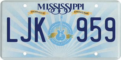 MS license plate LJK959