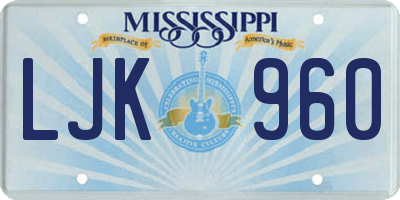 MS license plate LJK960
