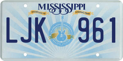 MS license plate LJK961