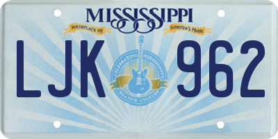 MS license plate LJK962