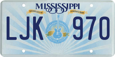 MS license plate LJK970