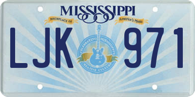 MS license plate LJK971