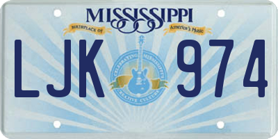 MS license plate LJK974