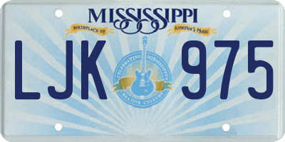 MS license plate LJK975