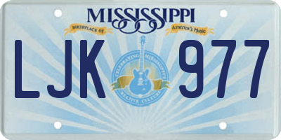 MS license plate LJK977
