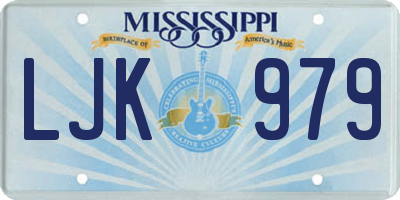 MS license plate LJK979