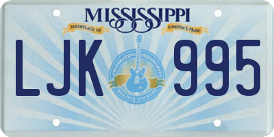 MS license plate LJK995
