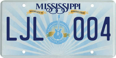 MS license plate LJL004