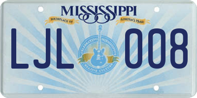MS license plate LJL008
