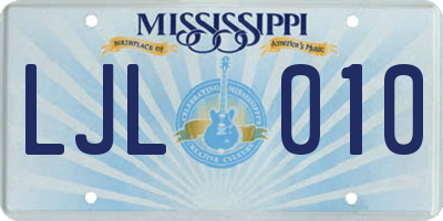 MS license plate LJL010