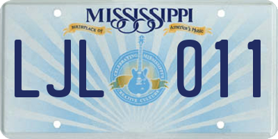 MS license plate LJL011