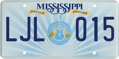 MS license plate LJL015