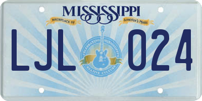 MS license plate LJL024