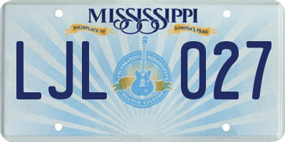 MS license plate LJL027