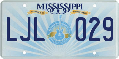 MS license plate LJL029