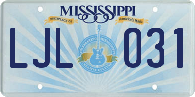 MS license plate LJL031