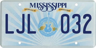 MS license plate LJL032