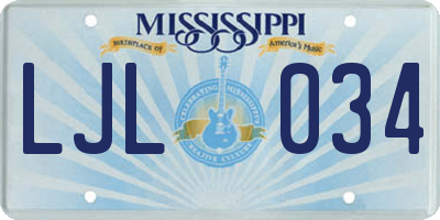 MS license plate LJL034