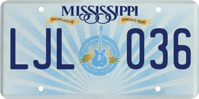 MS license plate LJL036