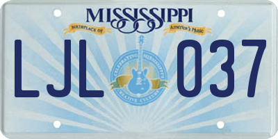 MS license plate LJL037