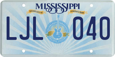 MS license plate LJL040