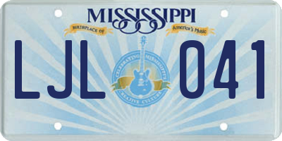 MS license plate LJL041