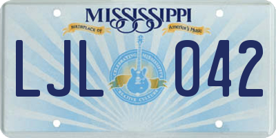 MS license plate LJL042