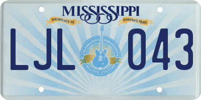 MS license plate LJL043