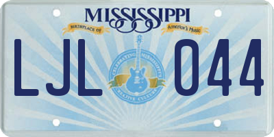 MS license plate LJL044