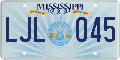MS license plate LJL045