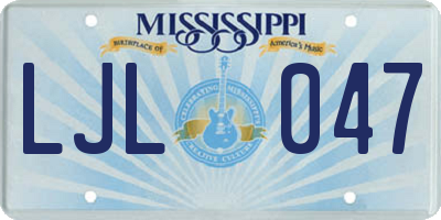 MS license plate LJL047