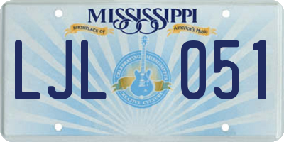 MS license plate LJL051