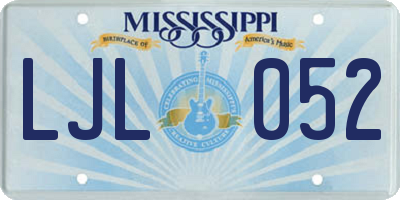 MS license plate LJL052