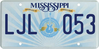 MS license plate LJL053