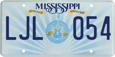 MS license plate LJL054