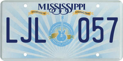 MS license plate LJL057