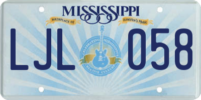 MS license plate LJL058