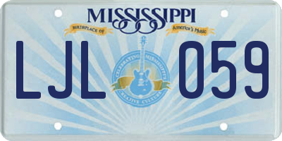 MS license plate LJL059