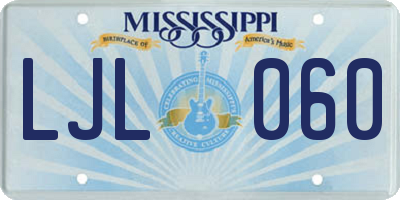 MS license plate LJL060