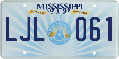 MS license plate LJL061