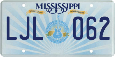 MS license plate LJL062