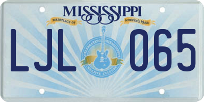 MS license plate LJL065