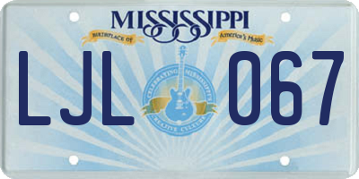 MS license plate LJL067