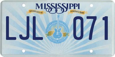 MS license plate LJL071