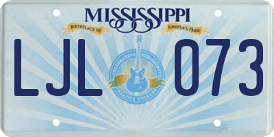MS license plate LJL073