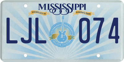 MS license plate LJL074