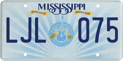 MS license plate LJL075