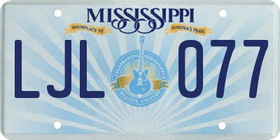 MS license plate LJL077